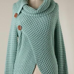Miracle Knit Wrap Button Sweaters Ladies Size M/L